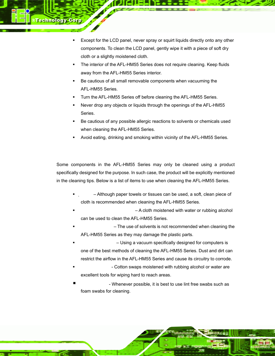 A.2.2 cleaning tools | IEI Integration AFL-15i-HM55 v1.20 User Manual | Page 129 / 143