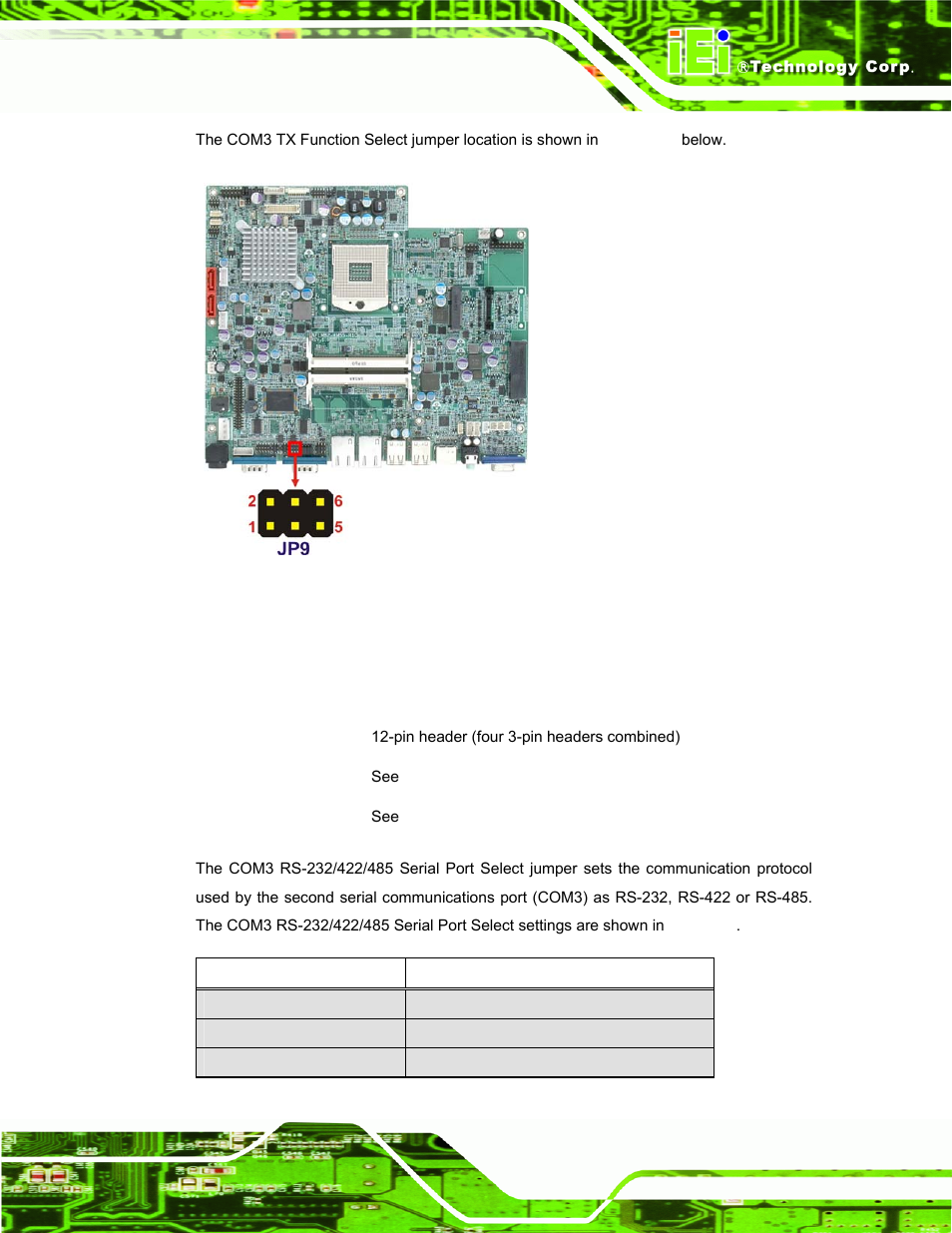 6 com3 rs-232/422/485 jumper | IEI Integration AFL-15i-HM55 v1.20 User Manual | Page 42 / 143