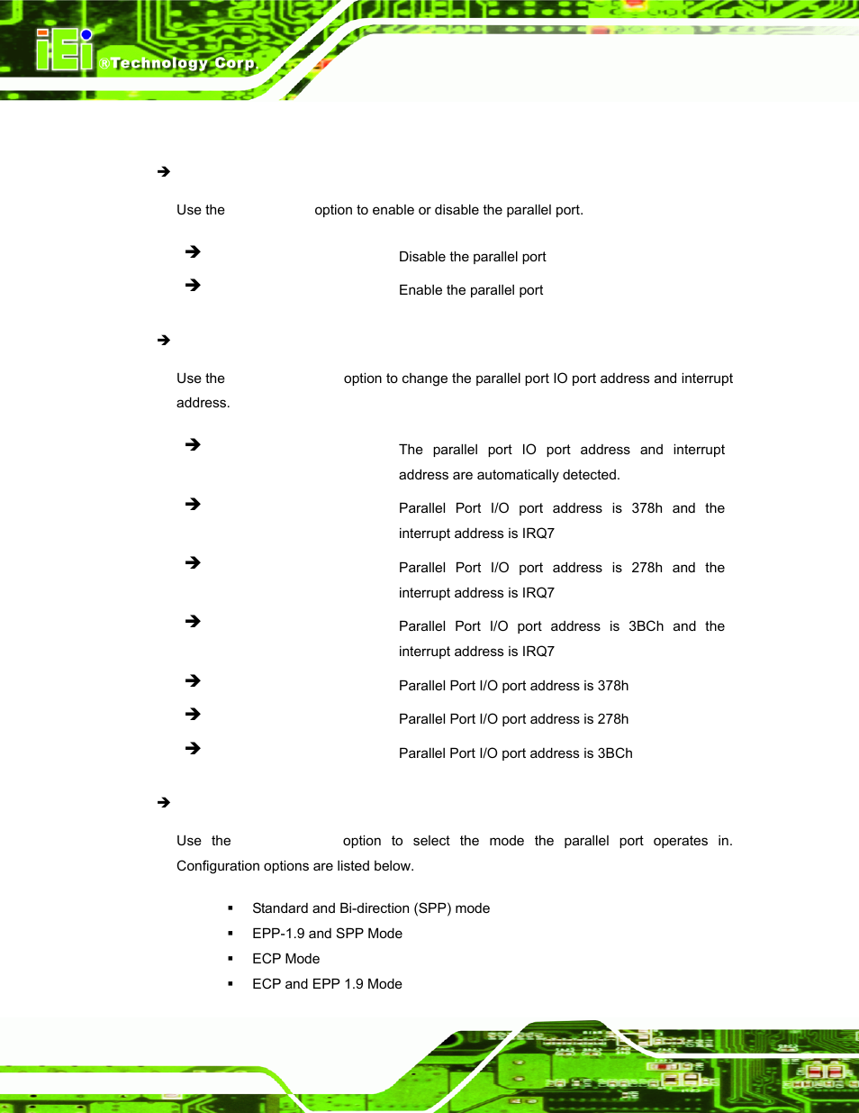 4 parallel port configuration | IEI Integration AFL-15i-HM55 v1.20 User Manual | Page 83 / 143