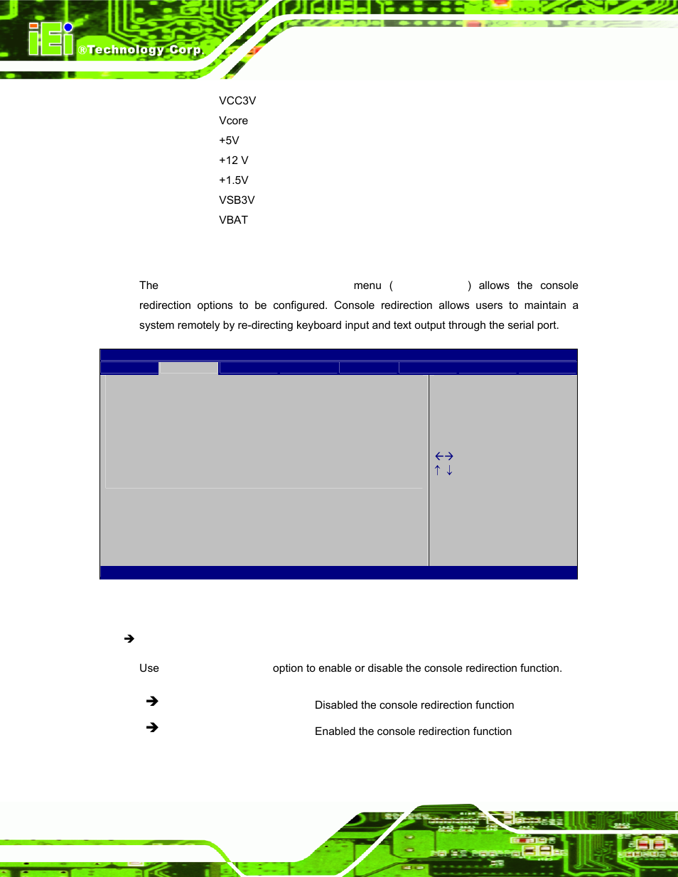 8 serial port console redirection | IEI Integration AFL-15i-HM55 v1.20 User Manual | Page 85 / 143