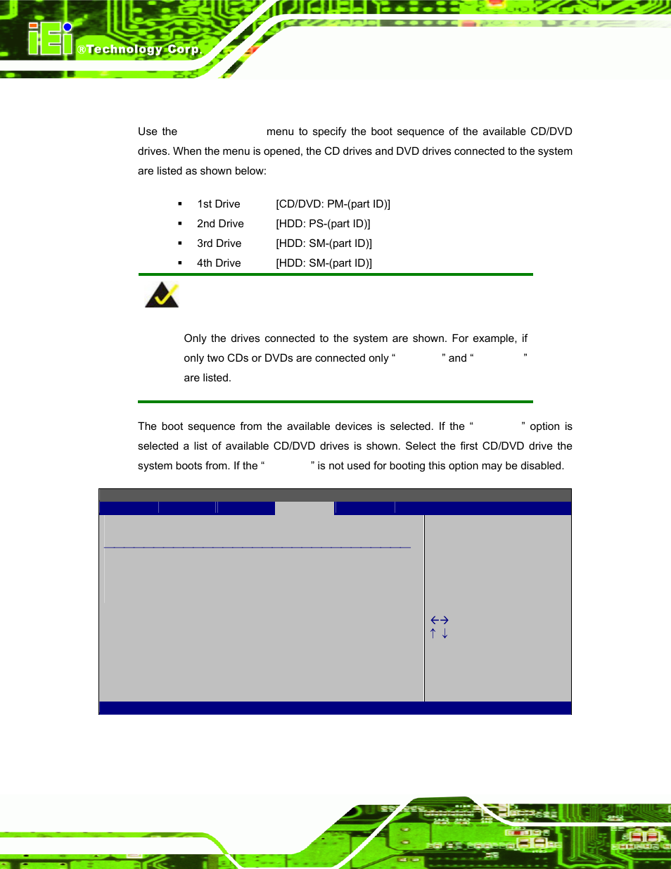 5 cd/dvd drives, Bios menu 20: cd/dvd drives | IEI Integration AFL-W19A_W19B_17D_W15A-N270 v1.06 User Manual | Page 94 / 125