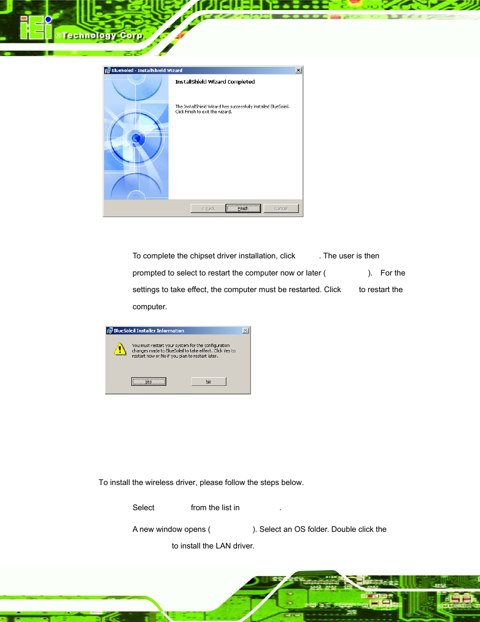 9 wireless driver, Ireless, River | Figure 7-40: reboot the computer, Figure 7-37 | IEI Integration AFL-15A_15AE-N270_UMN_v1.01.pdf User Manual | Page 136 / 158