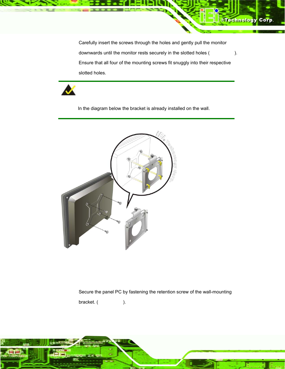 Figure 4-13: chassis support screws | IEI Integration AFL-15A_15AE-N270_UMN_v1.01.pdf User Manual | Page 55 / 158