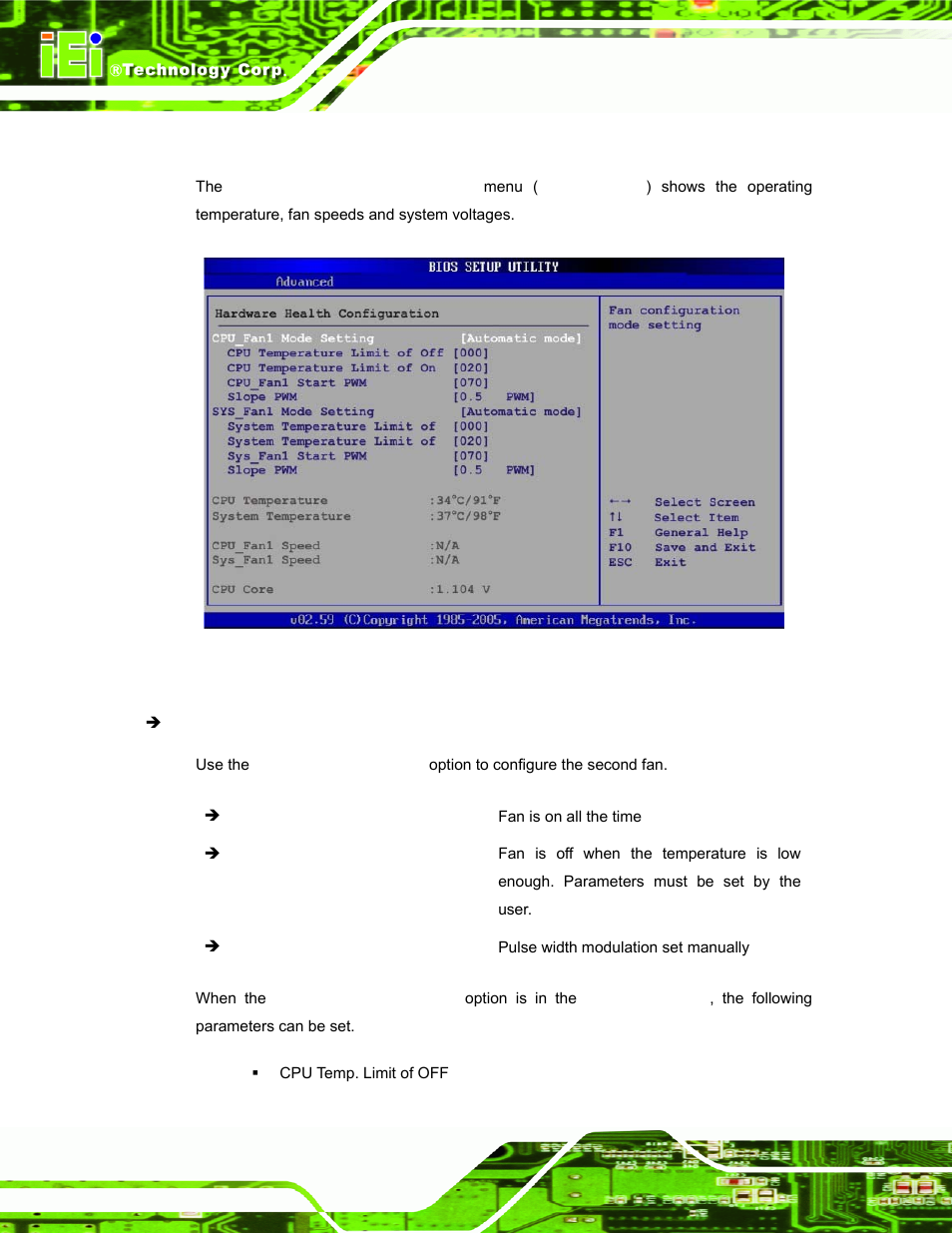 4 hardware health configuration | IEI Integration AFL-15A-N270 v2.10 User Manual | Page 86 / 159