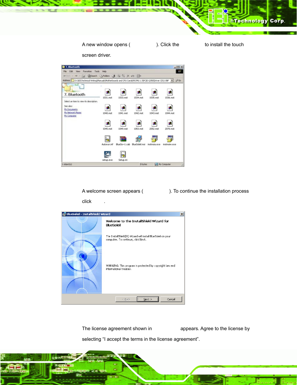 Figure 7-30: bluetooth driver icon, Figure 7-31: welcome screen | IEI Integration AFL-15A-N270 v2.20 User Manual | Page 131 / 158