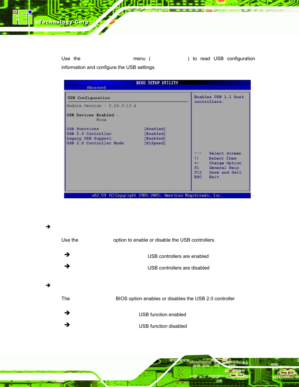 8 usb configuration | IEI Integration AFL-15A-N270 v2.20 User Manual | Page 96 / 158