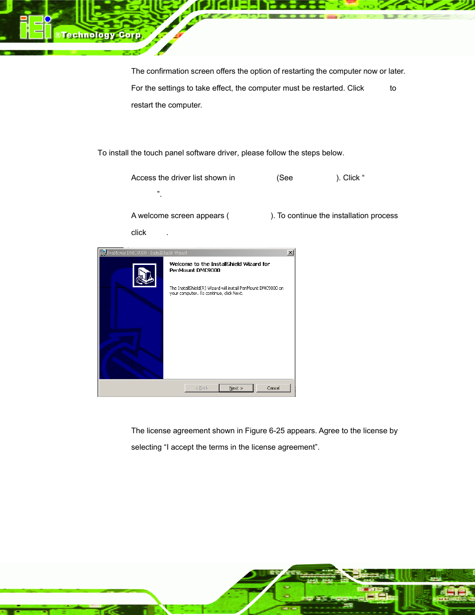 7 touch screen driver, Ouch, Creen | River, Figure 6-24: welcome screen | IEI Integration AFL-ххA-N26 User Manual | Page 112 / 152