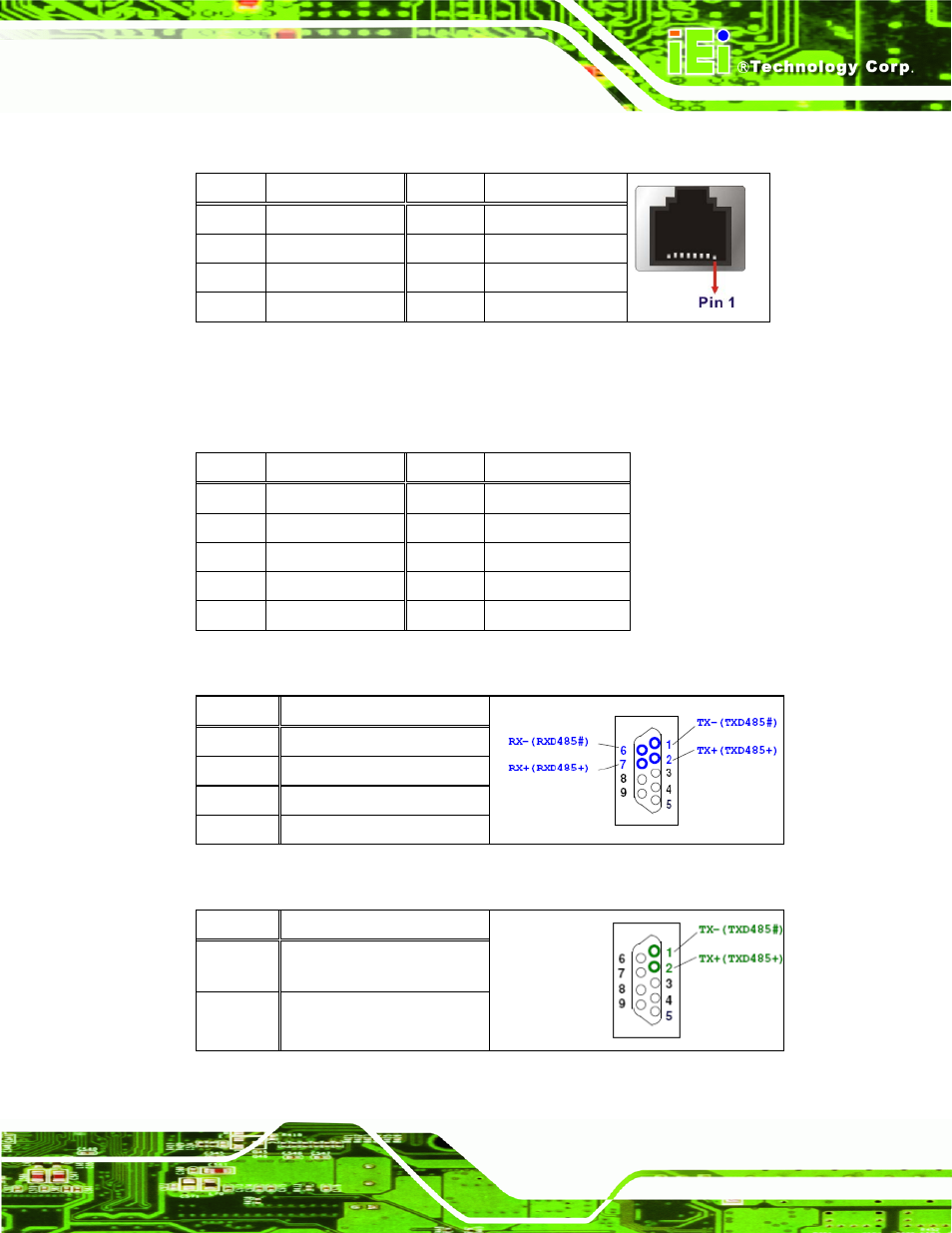 4 rs-232 serial port (com1, rj-45), 5 rs-232/422/485 serial port (com3/com4, db-9), Table 7-31: rs-232 serial port (com1) pinouts | IEI Integration AFL-ххA-N26 User Manual | Page 133 / 152