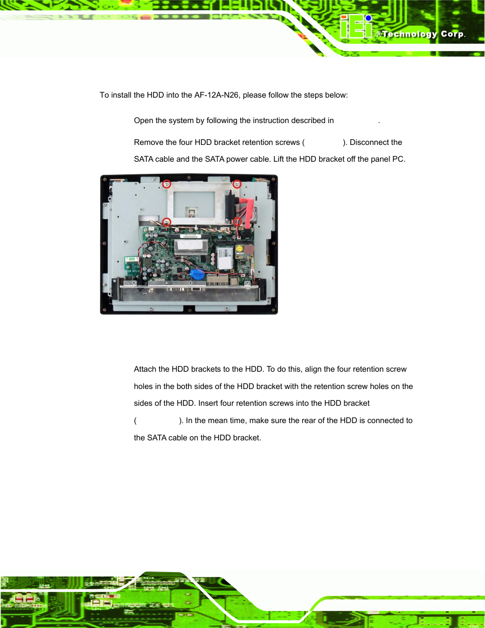 6 hdd installation (af-12a-n26 only), Nstallation, Af-12a-n26 | IEI Integration AFL-ххA-N26 User Manual | Page 39 / 152