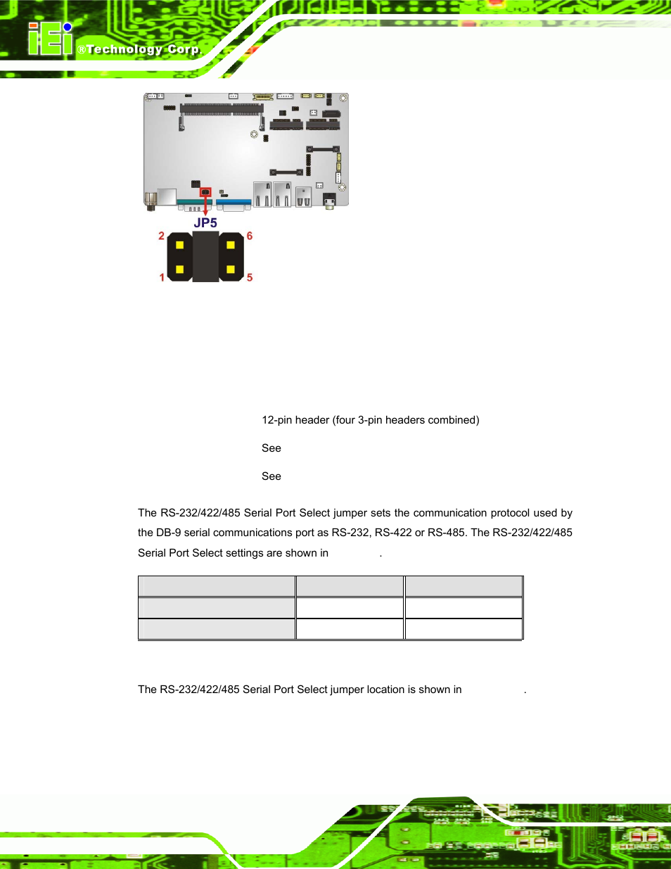 5 rs-232/422/485 serial port select jumper, Figure 3-14: com3 pin 9 setting jumper location, See figure 3-14 | Figure 3-14 | IEI Integration AFL-ххA-N26 User Manual | Page 46 / 152