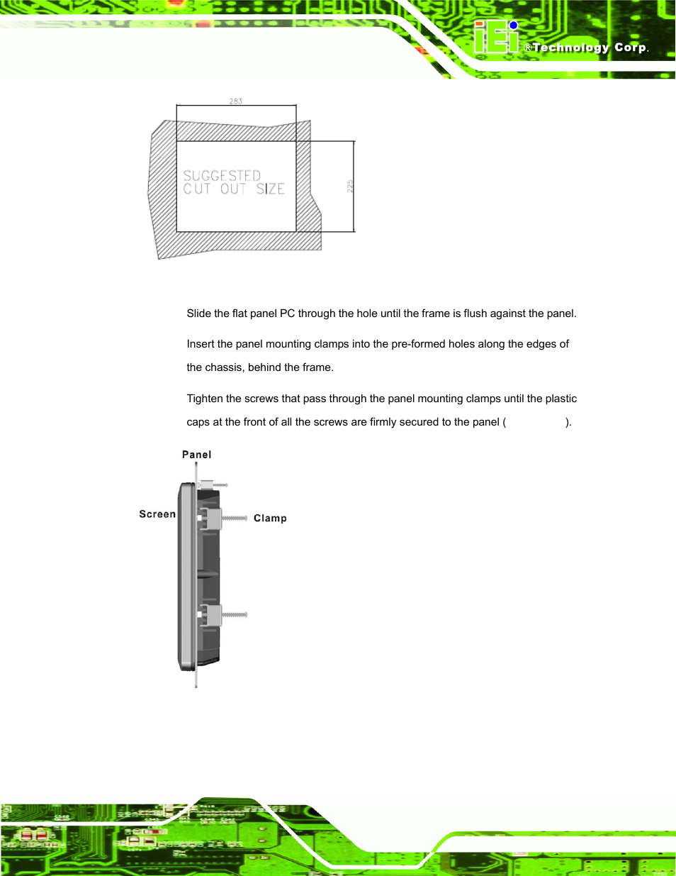 Figure 3-22: afl-12a-n26 panel opening, Figure 3-22 | IEI Integration AFL-ххA-N26 User Manual | Page 53 / 152