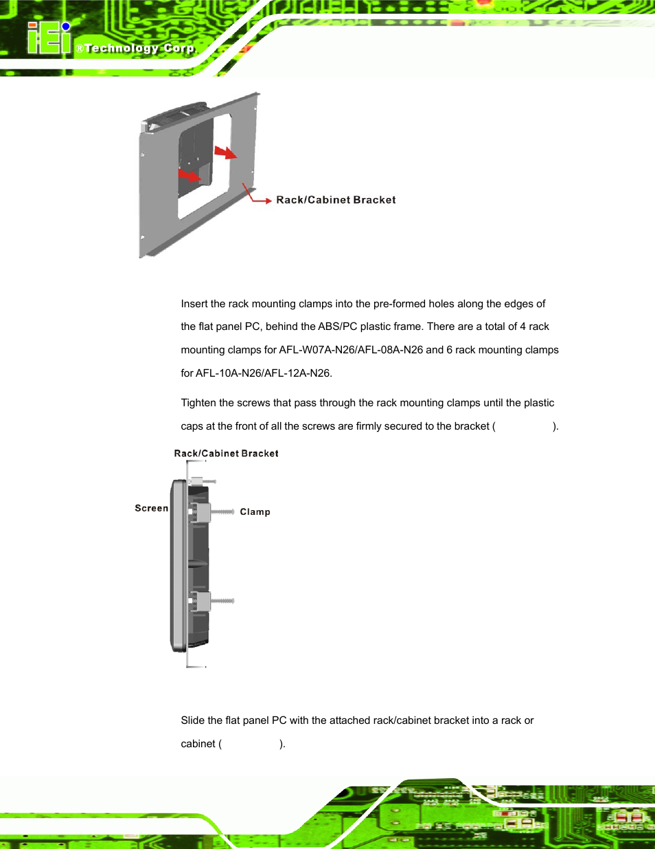 Figure 3-26: the rack/cabinet bracket | IEI Integration AFL-ххA-N26 User Manual | Page 56 / 152