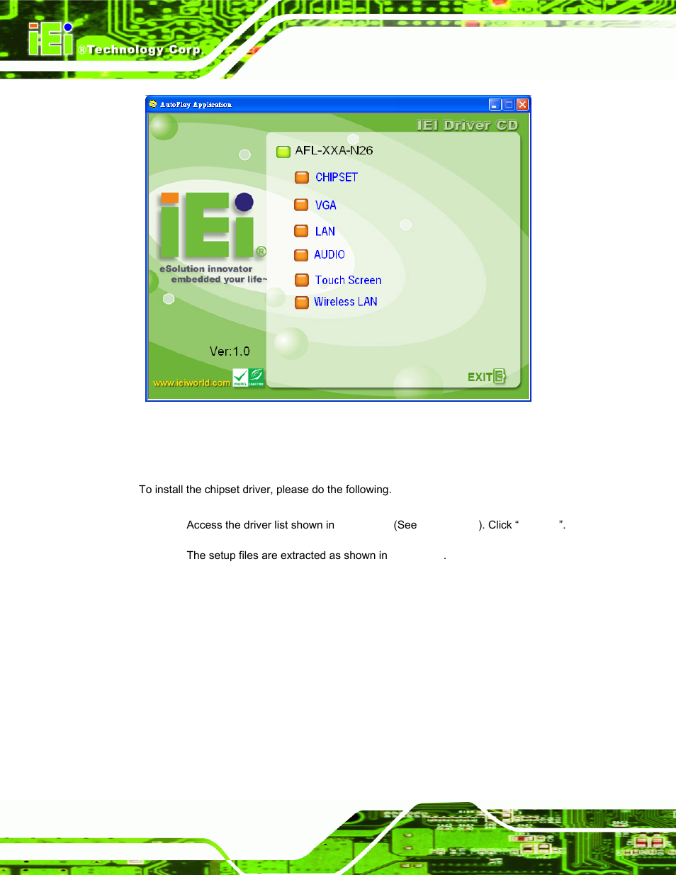 3 chipset driver installation, Hipset, River | Nstallation, Figure 6-1: drivers | IEI Integration AFL-ххA-N26 User Manual | Page 98 / 152