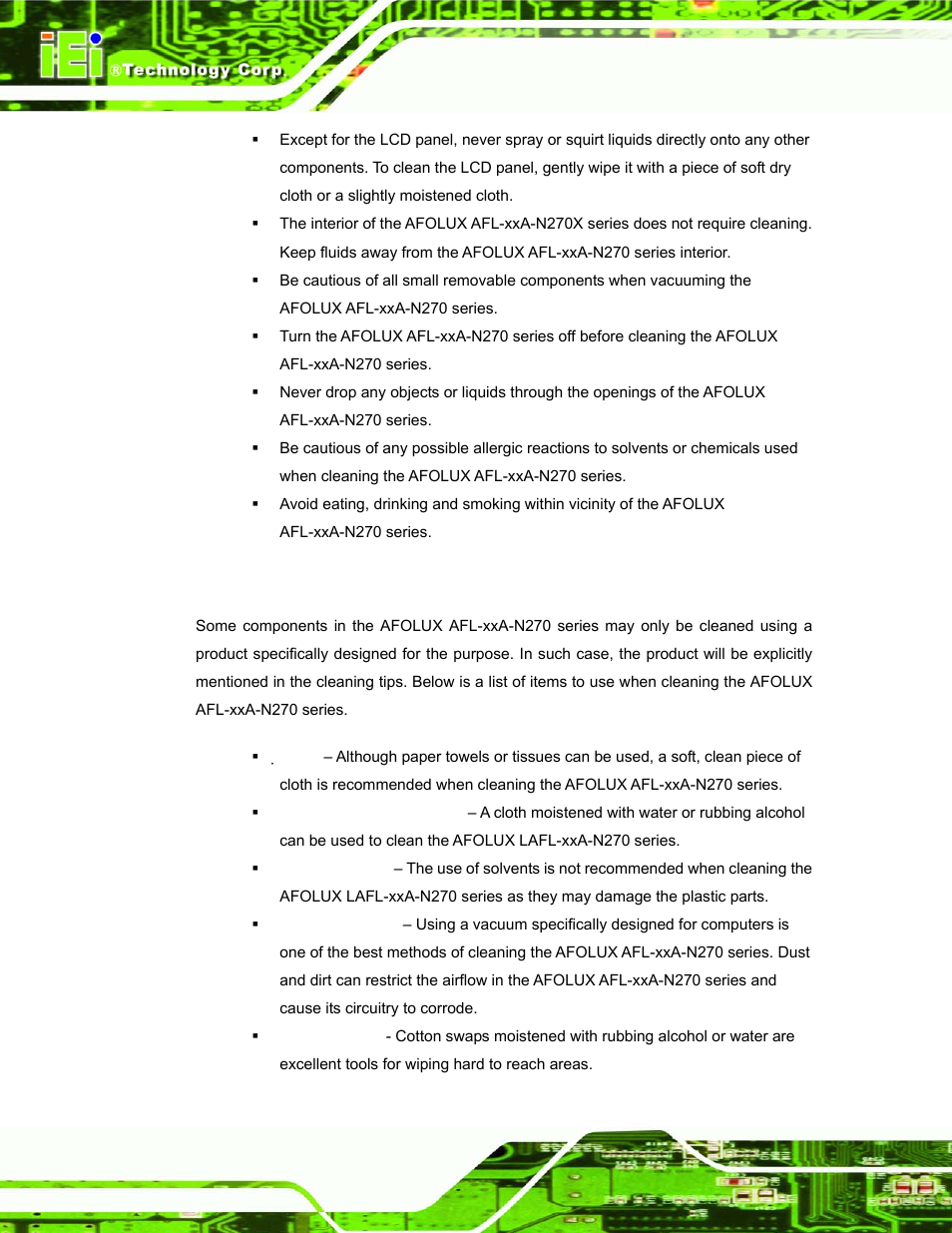B.2.2 cleaning tools | IEI Integration AFL-xxA-N270-Series v1.03 User Manual | Page 156 / 171