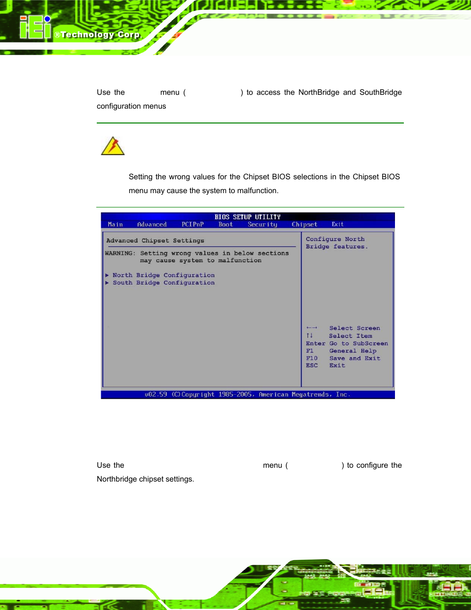 7 chipset, 1 north bridge chipset configuration, Hipset | IEI Integration AFL-xxA-N270-Series v2.00 User Manual | Page 113 / 171