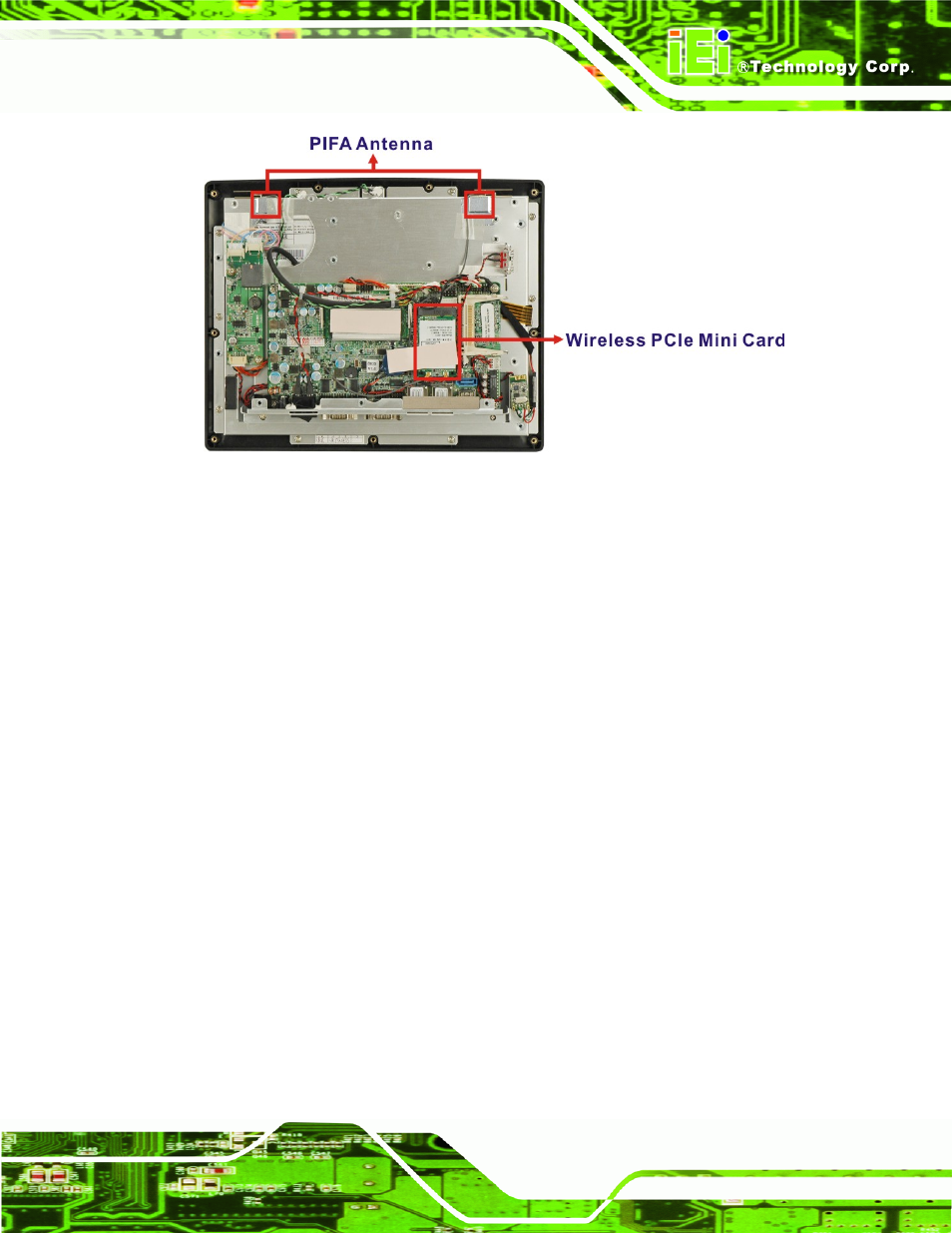 Figure 2-13: pifa antenna and wireless module | IEI Integration AFL-xxA-N270-Series v2.00 User Manual | Page 38 / 171