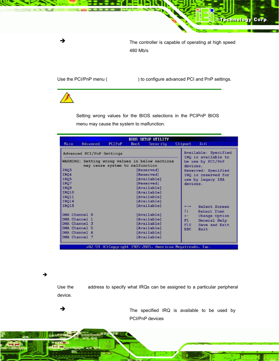 4 pci/pnp, Pci/p | IEI Integration AFL-xxA-N270-Series v2.11 User Manual | Page 105 / 170