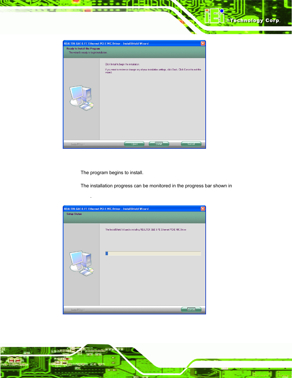 Figure 7-16: lan driver welcome screen, Figure 7-17: lan driver installation, En in figure 7-16 a | IEI Integration AFL-xxA-N270-Series v2.11 User Manual | Page 131 / 170