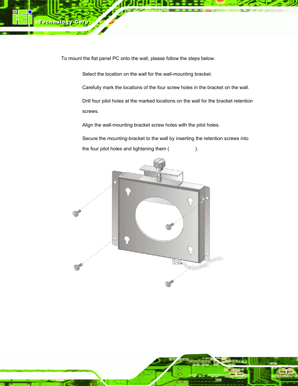 1 wall mounting, Figure 4-12: wall-mounting bracket | IEI Integration AFL-xxA-N270-Series v2.11 User Manual | Page 58 / 170