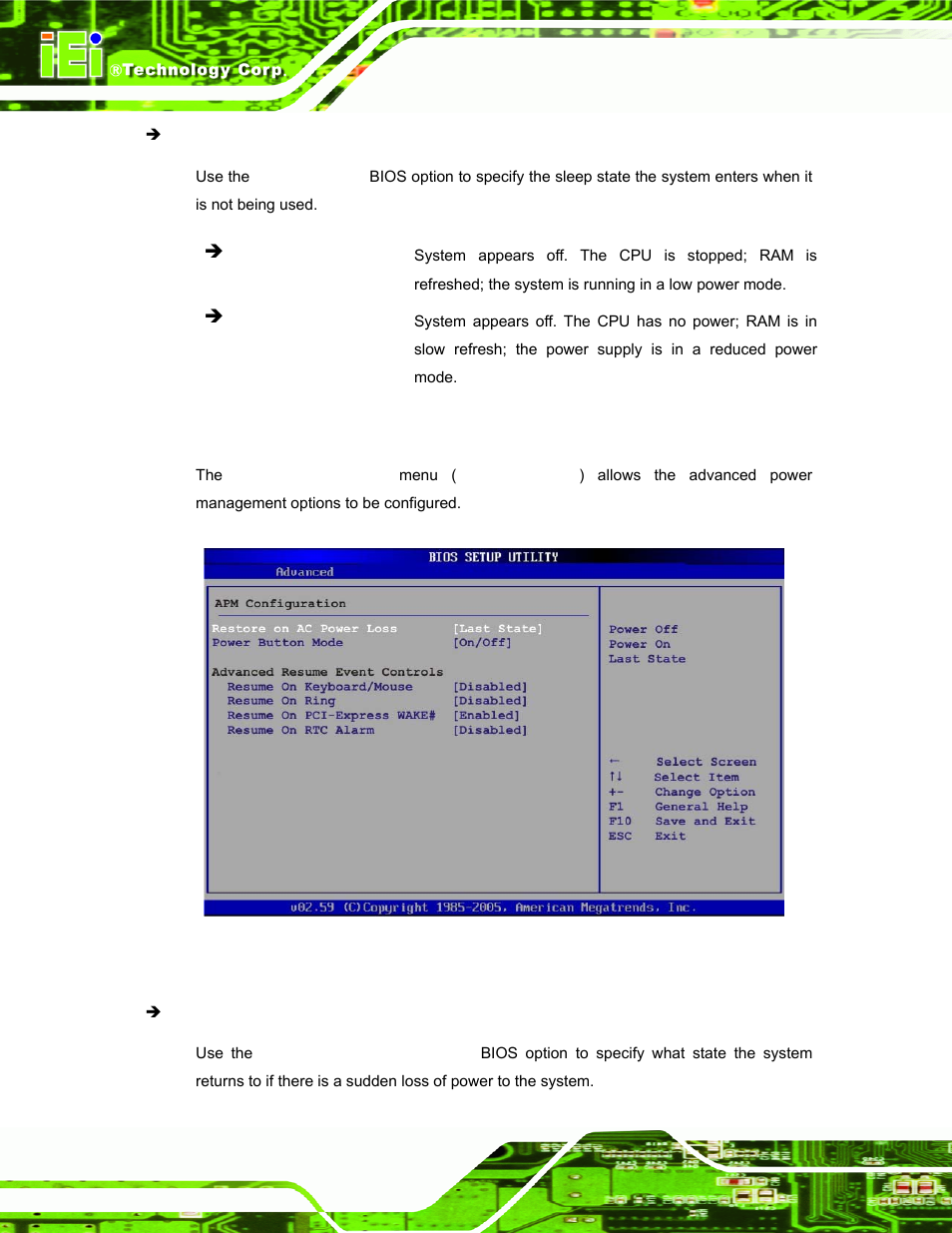 6 apm configuration | IEI Integration AFL-xxA-N270-Series v2.11 User Manual | Page 98 / 170