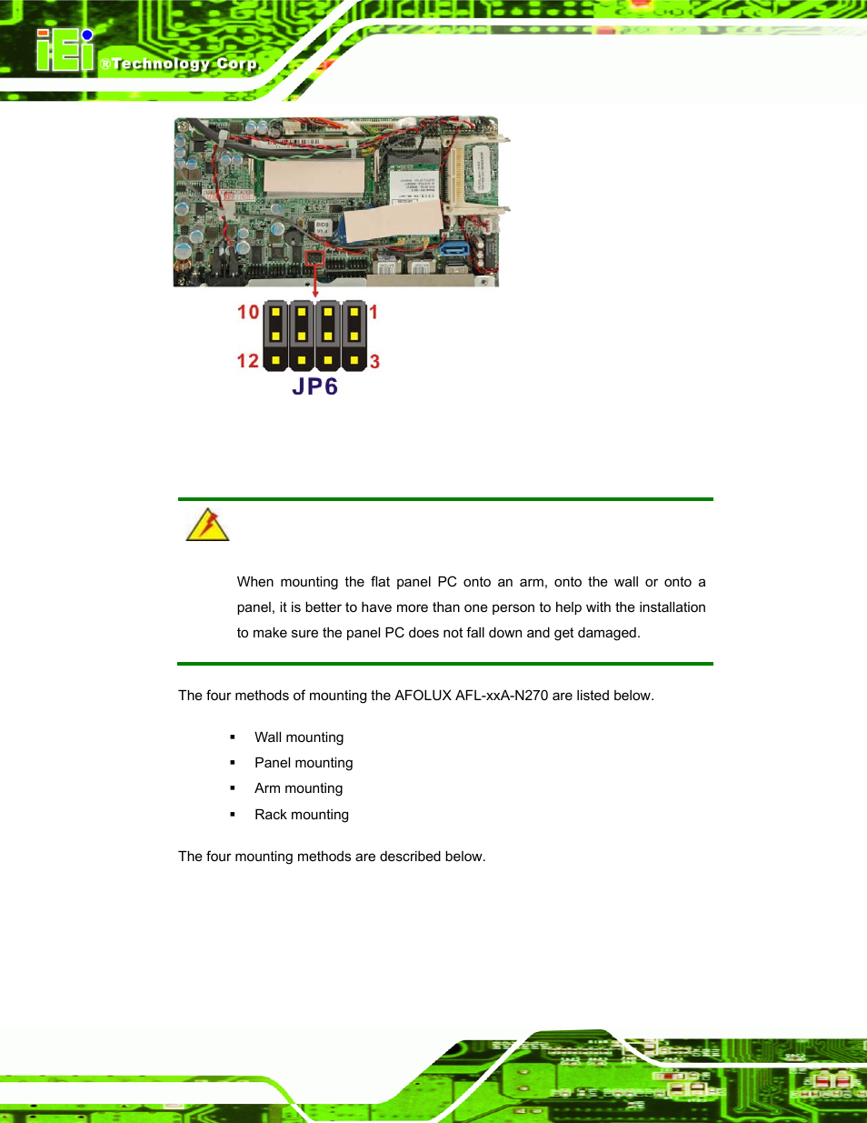 10 mounting the system | IEI Integration AFL-xxA-N270-Series v2.20 User Manual | Page 56 / 168