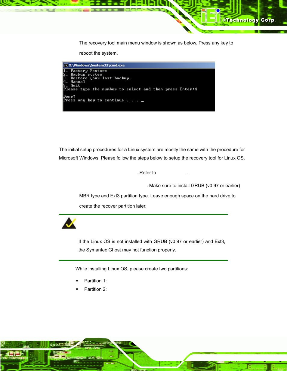 B.3 setup procedure for linux, Etup, Rocedure for | Inux, Figure b-21: press any key to continue | IEI Integration AFL-W10A-N270 v2.13 User Manual | Page 117 / 143