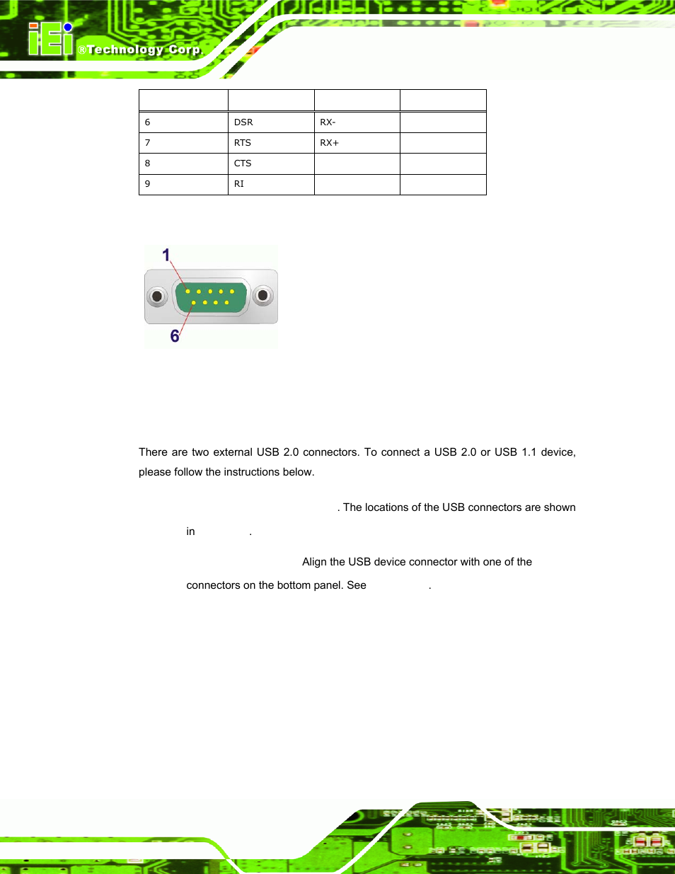 3 usb device connection, Figure 3-14: serial port pinout location, Table 3-2: rs-232/422/485 pinouts | Afolux lx panel pc page 38 | IEI Integration AFL-056A-LX v1.02 User Manual | Page 51 / 116