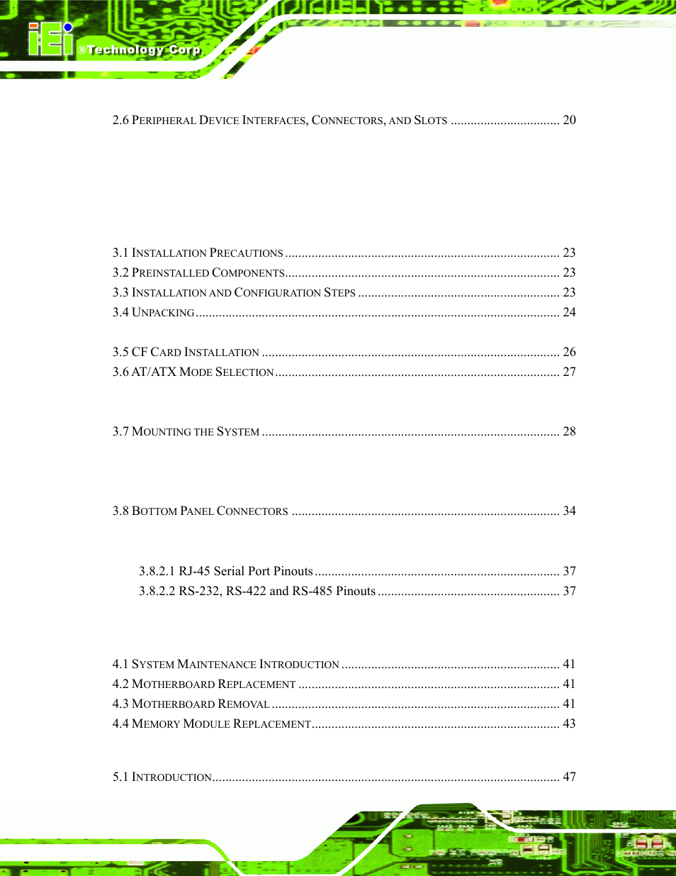 IEI Integration AFL-056A-LX v1.02 User Manual | Page 8 / 116