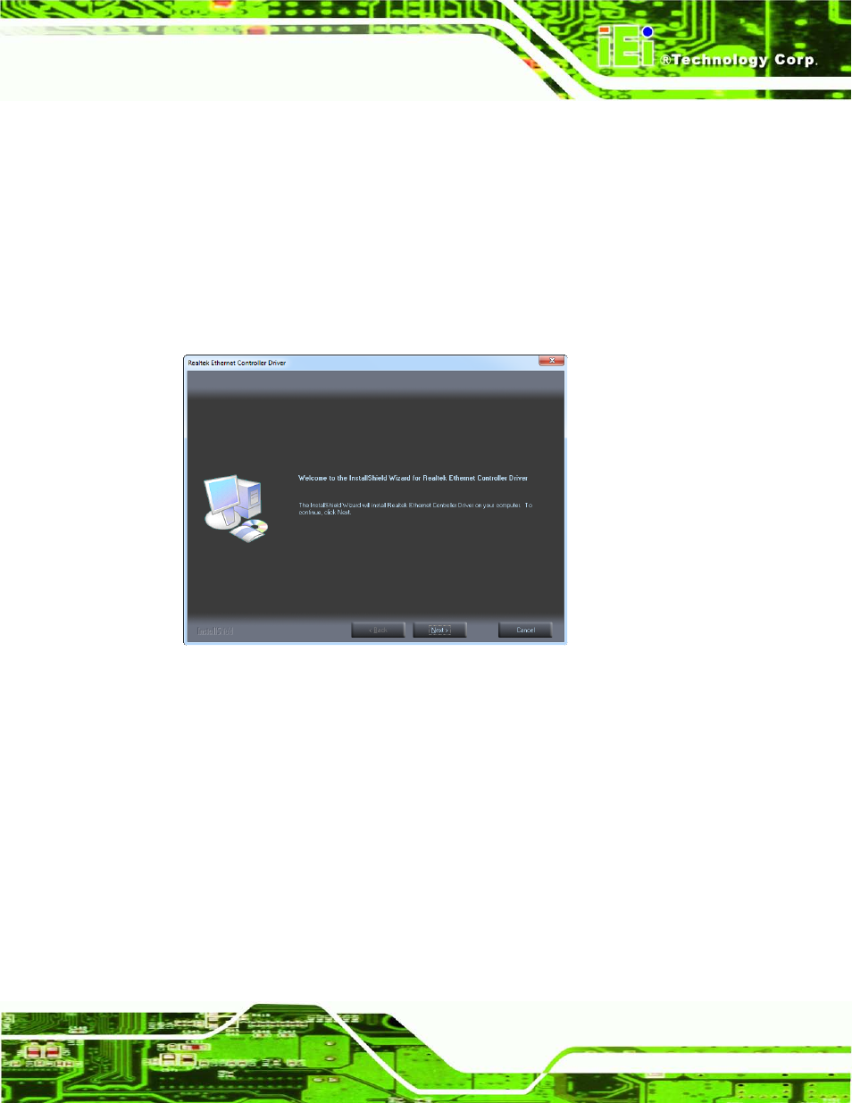 6 lan driver installation, River, Nstallation | Figure 8-18: lan driver welcome screen, 6 lan drive r in s ta lla tio n | IEI Integration AFL2-W21-H61 User Manual | Page 184 / 262