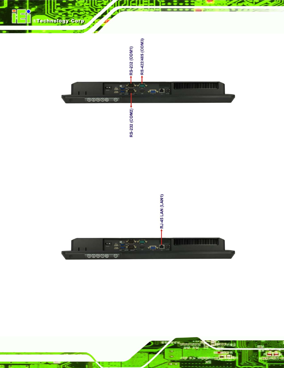 2 lan connectivity, Figure 3-2: serial ports | IEI Integration AFL2-W19A-H61 v1.21 User Manual | Page 62 / 279