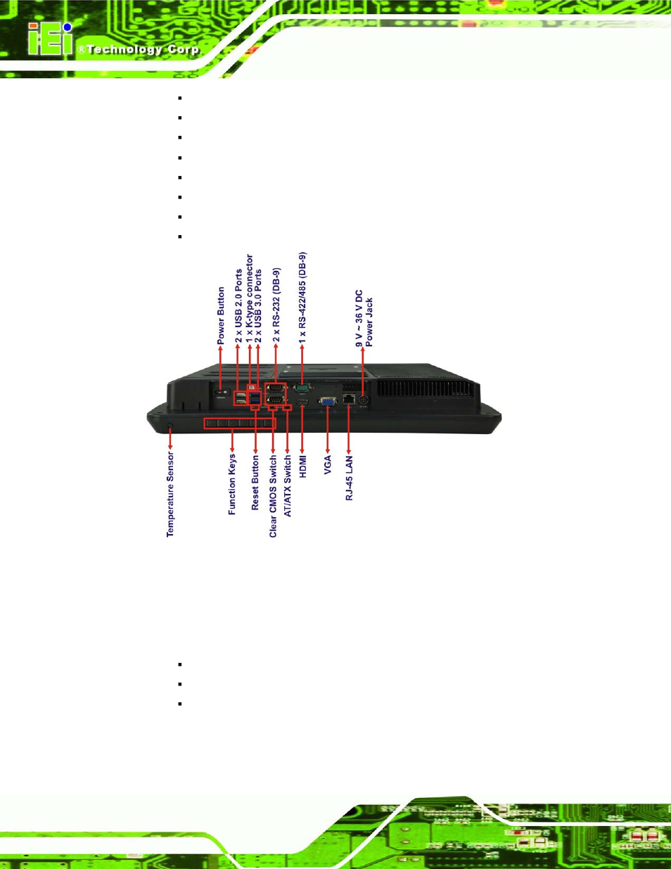 4 left side panel, Figure 1-6: afl2-17a/ab-h61 bottom panel | IEI Integration AFL2-17A-H61 v1.02 User Manual | Page 29 / 266
