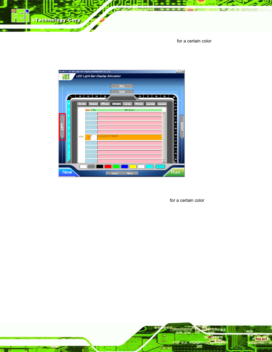Figure 2-5: set the left leds | IEI Integration AFL2-17A-H61 v1.02 User Manual | Page 37 / 266