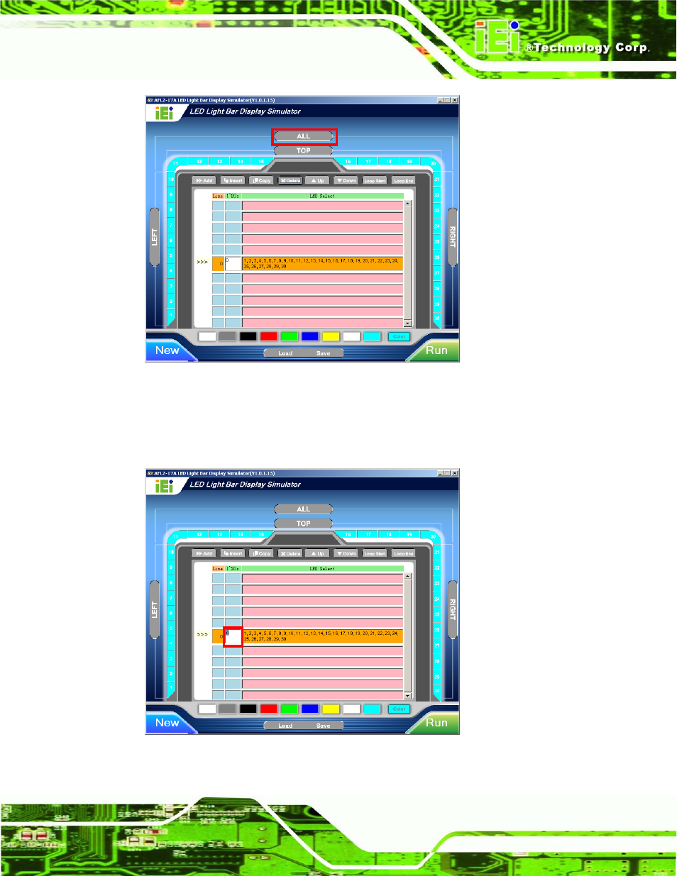 Figure 2-6: set all the leds, Figure 2-7: light duration | IEI Integration AFL2-17A-H61 v1.02 User Manual | Page 38 / 266