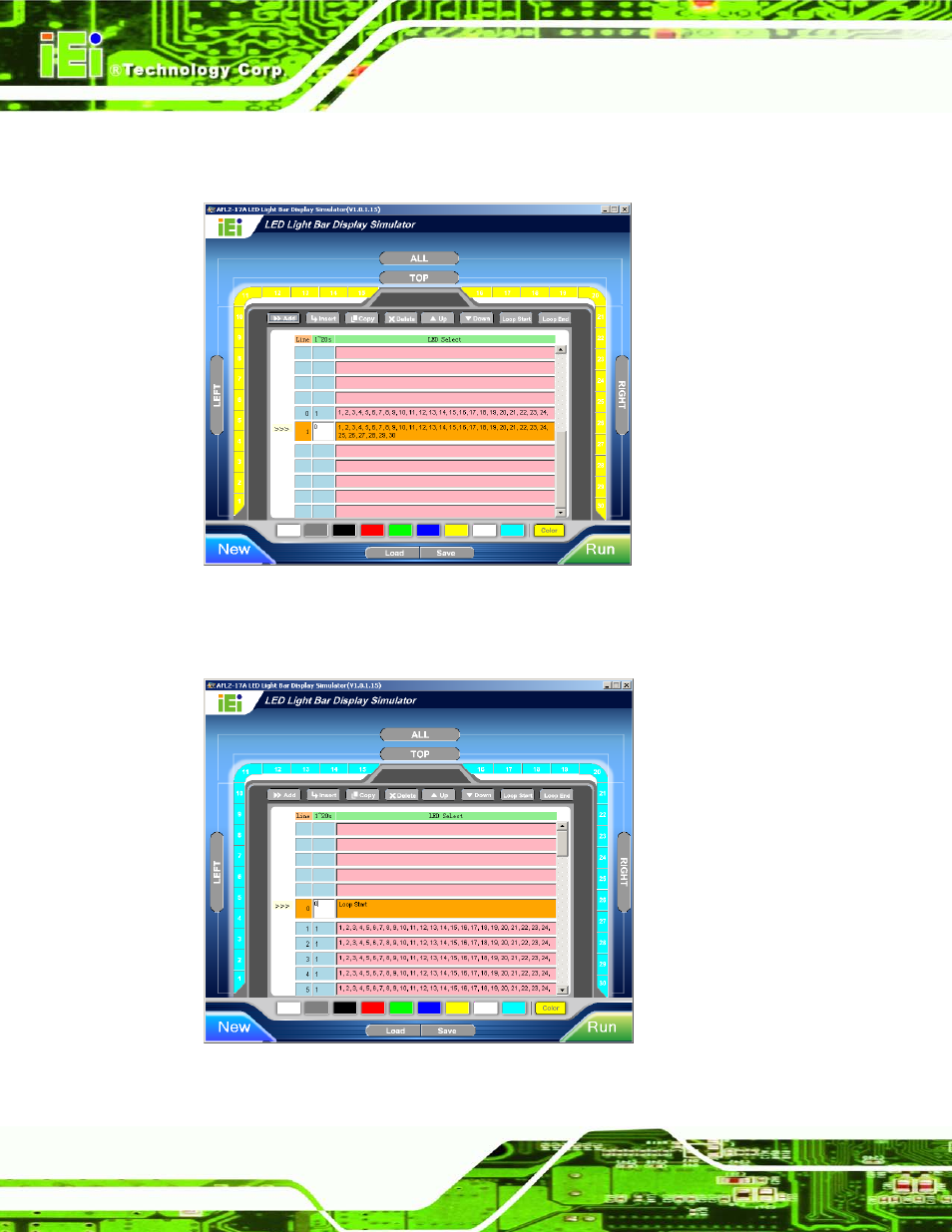 Figure 2-8: add new command, Figure 2-9: add loop start | IEI Integration AFL2-17A-H61 v1.02 User Manual | Page 39 / 266
