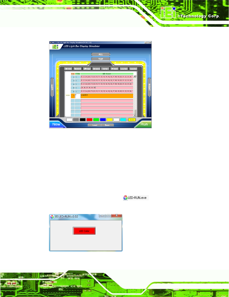 3 iei led run, Figure 2-10: add loop end, Figure 2-11: iei led run software | 3 iei led ru n | IEI Integration AFL2-17A-H61 v1.02 User Manual | Page 40 / 266