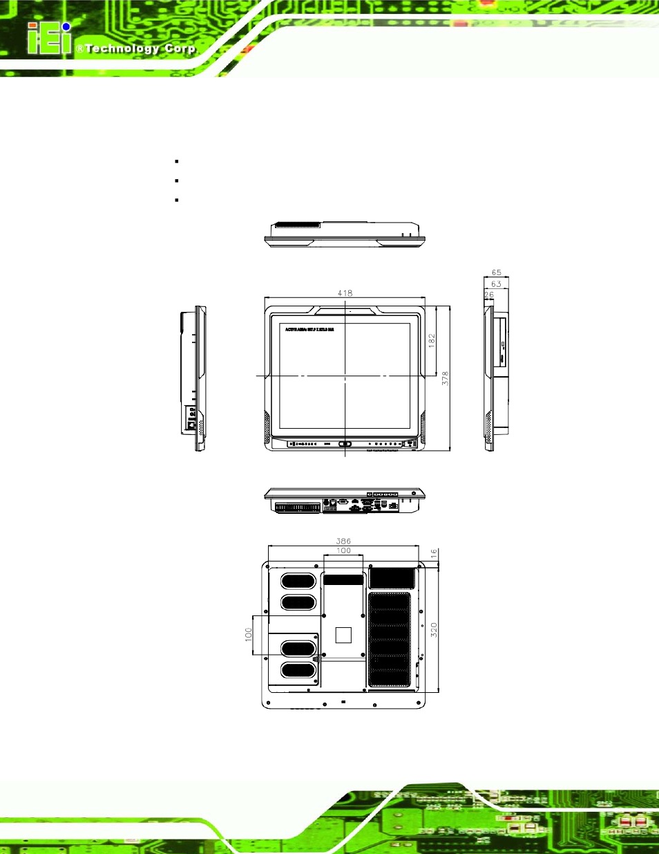 1 dimensions, Imensions, Figure 3-1: afl2-17a/ab-h61 dimensions (mm) | IEI Integration AFL2-17A-H61 v1.02 User Manual | Page 47 / 266