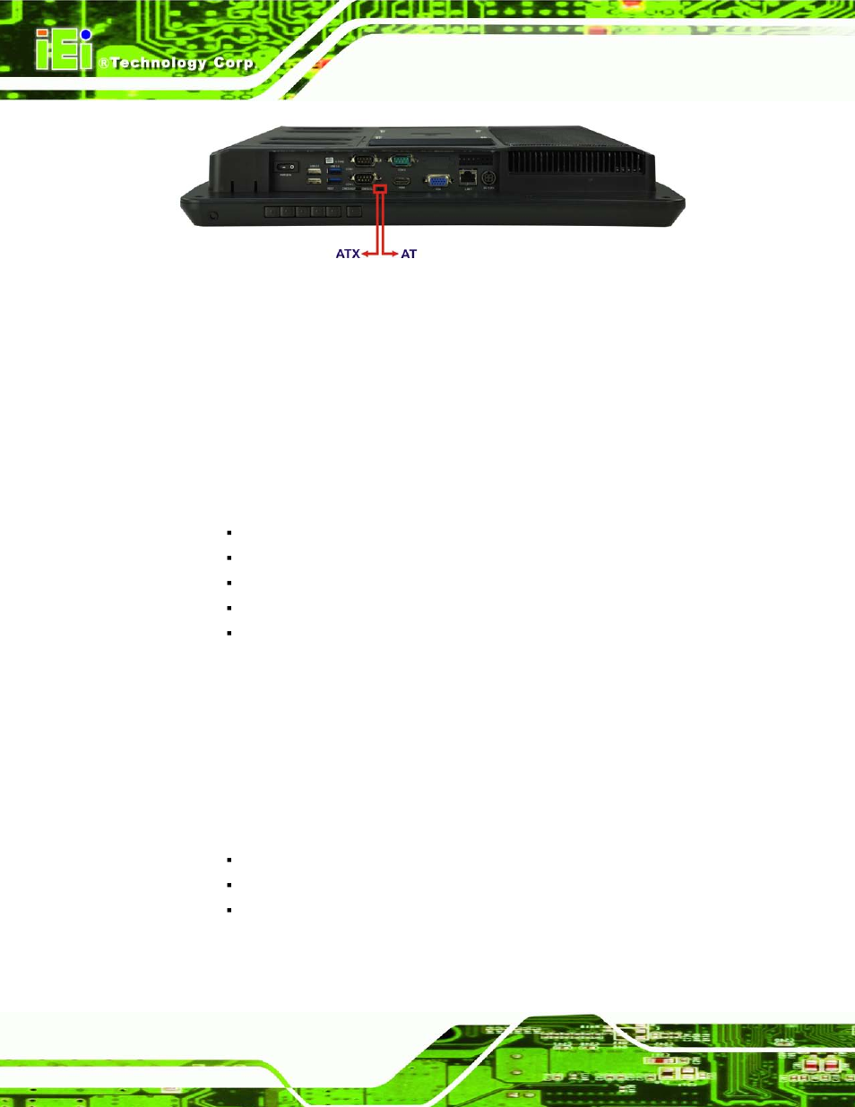 1 at power mode, 2 atx power mode, Figure 5-13: at/atx switch location | Figure 5-13 ) | IEI Integration AFL2-17A-H61 v1.02 User Manual | Page 67 / 266