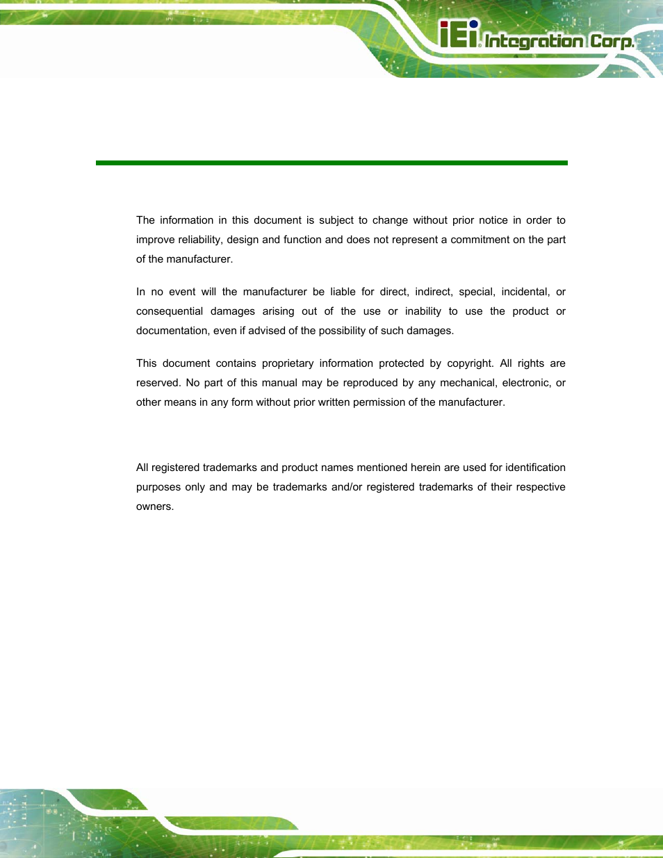 Copyright | IEI Integration AFL2-W15A-N270 v2.00 User Manual | Page 3 / 141