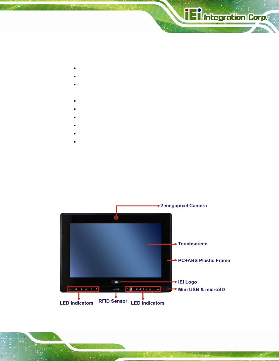 1 features, 2 external overview, 1 front panel | Xternal, Verview, Figure 1-2: front view | IEI Integration AFL2-W10A-N28 User Manual | Page 21 / 206