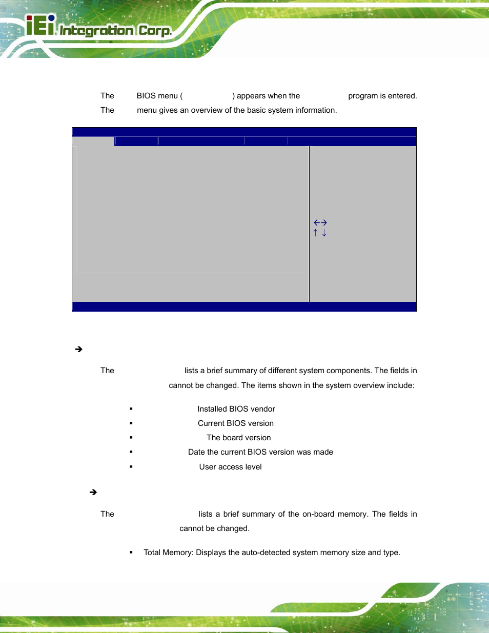 2 main, Bios menu 1: main | IEI Integration POC-17i_19i-Series_IEI User Manual | Page 64 / 128