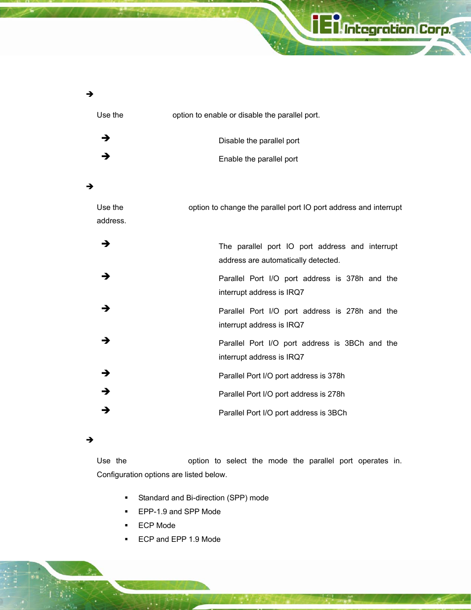 4 parallel port configuration | IEI Integration POC-17i_19i-Series_IEI User Manual | Page 75 / 128