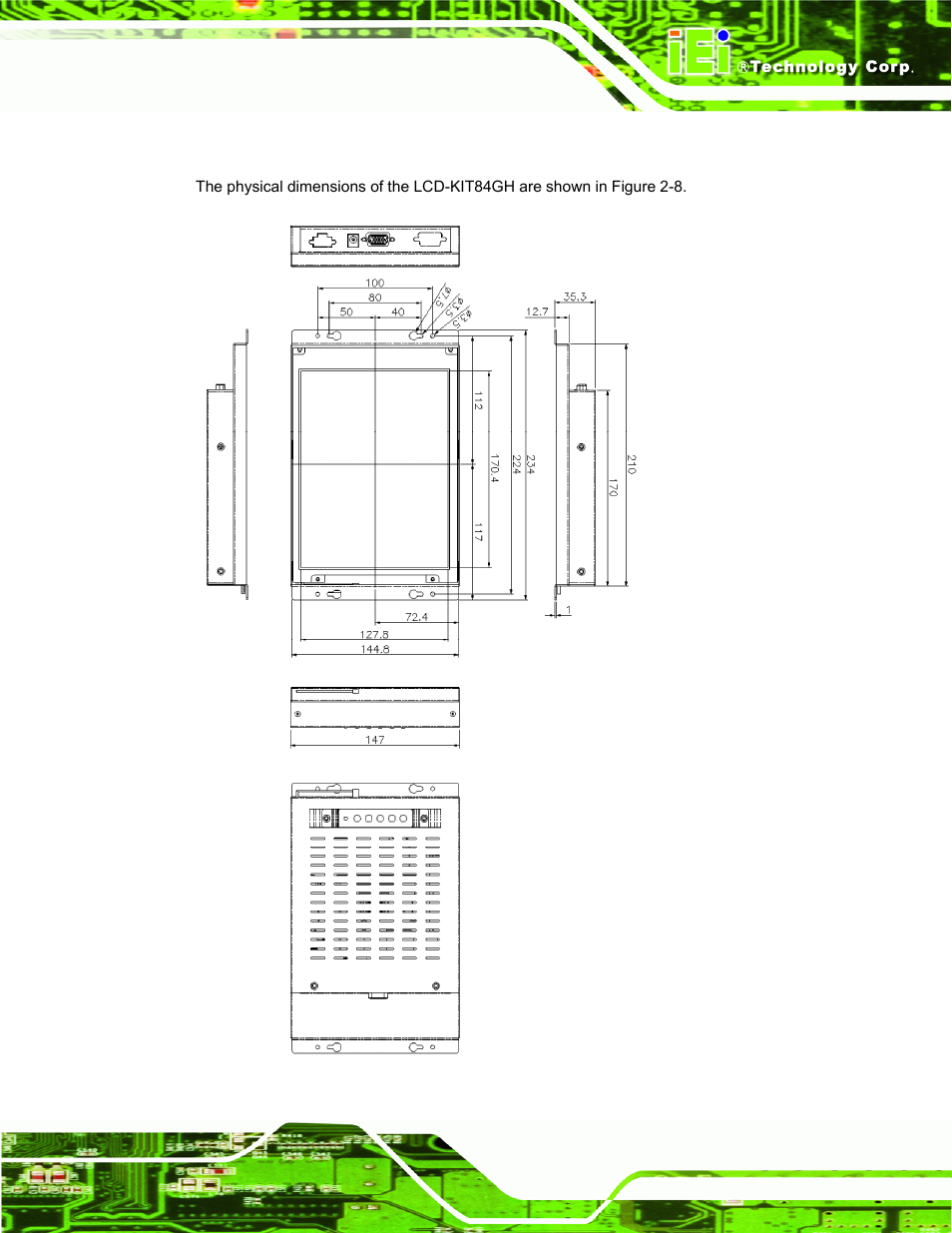 7 lcd-kit84gh physical dimensions | IEI Integration LCD-KIT Series v2.00 User Manual | Page 29 / 90