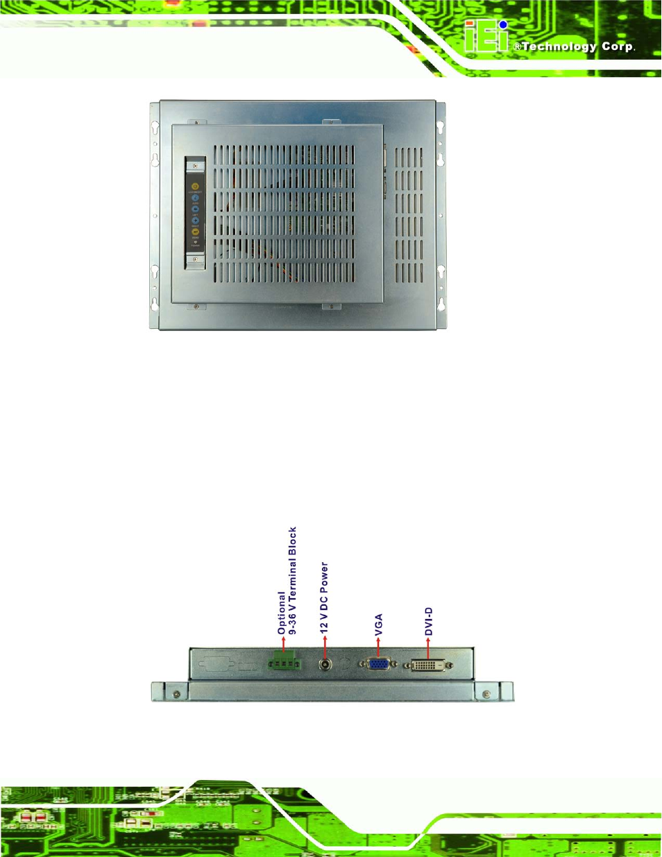 3 connectors, Figure 1-3: typical lcd-kit rear view, Figure 1-4: typical lcd-kit connectors | IEI Integration LCD-KIT Series v3.00 User Manual | Page 14 / 76