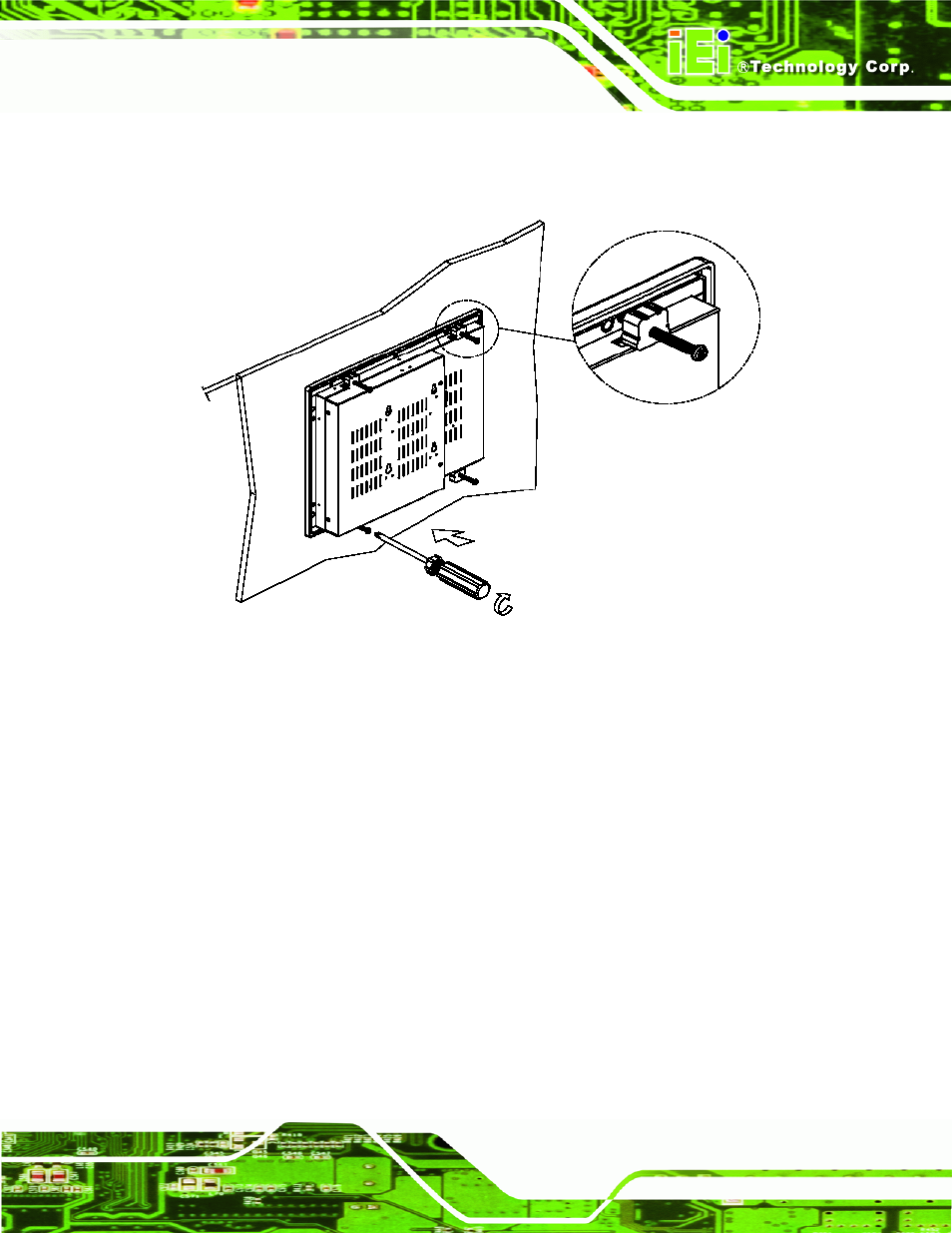 2 cabinet and rack installation, Figure 5-8: panel mounting clamp position | IEI Integration SRM_121_150 v2.02 User Manual | Page 55 / 107