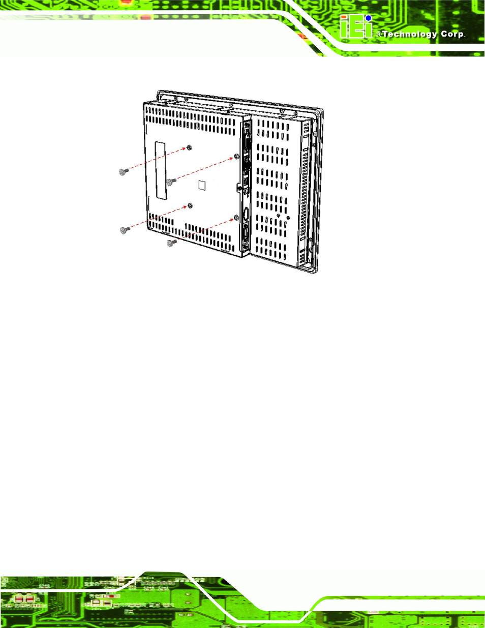 Figure 5-12: monitor support screws | IEI Integration SRM_121_150 v2.02 User Manual | Page 59 / 107