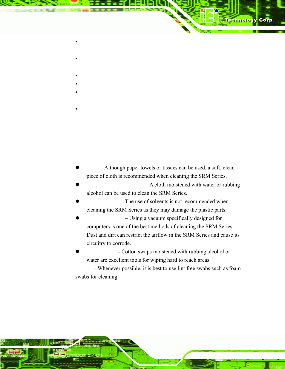 A.2.2 cleaning tools | IEI Integration SRM_121_150 v2.02 User Manual | Page 87 / 107