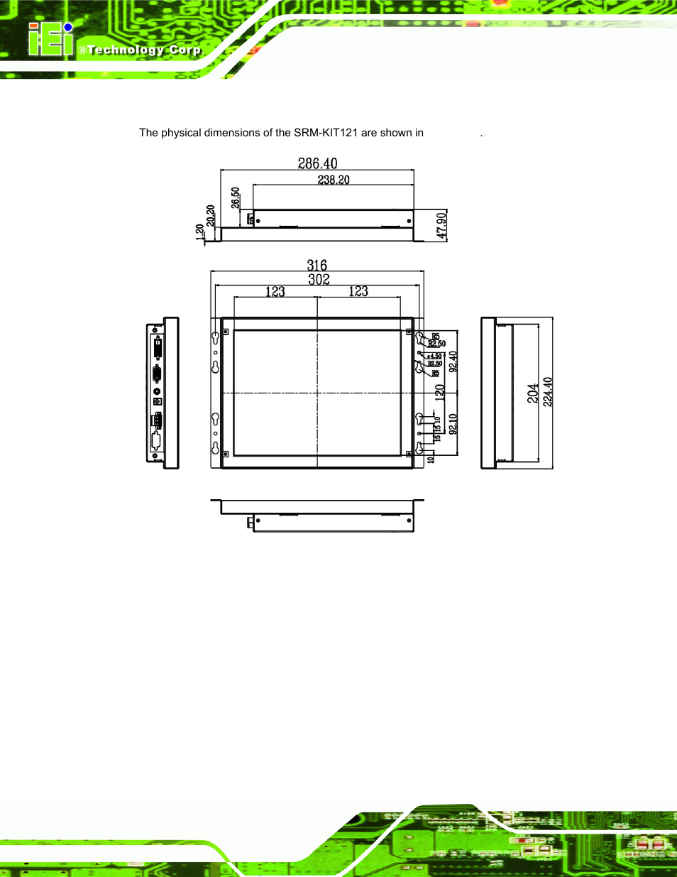 3 srm-kit121 physical dimensions | IEI Integration SRM_121_150 v3.00 User Manual | Page 26 / 106