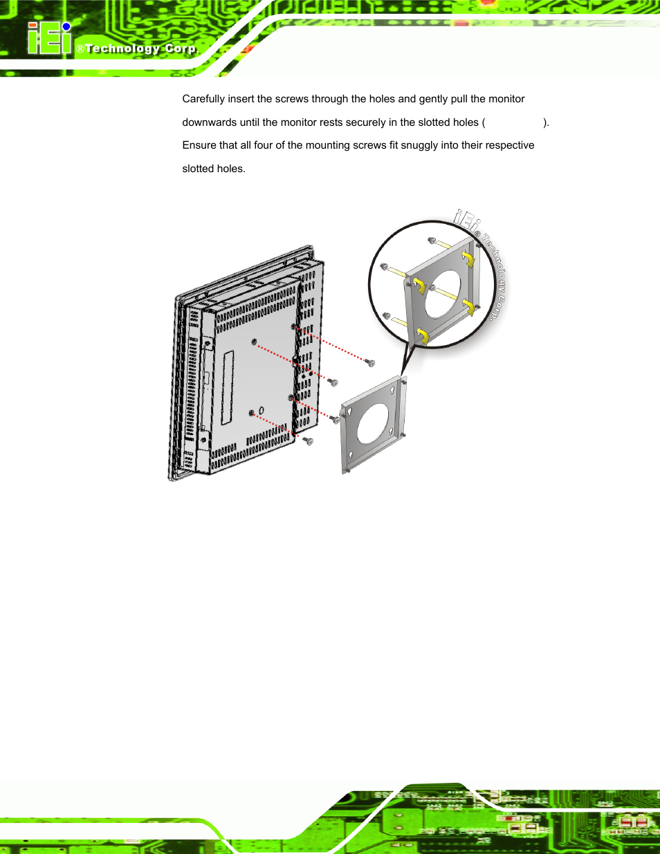 Figure 5-13: wall mounting the monitor | IEI Integration SRM_121_150 v3.00 User Manual | Page 58 / 106