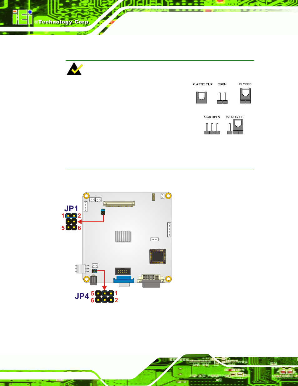 3 av-5300 on-board jumpers, 3 av-5300 o, Board | Umpers, Figure 4-11: jumpers, Figure 4-12: jumper locations | IEI Integration SRM_121_150 v1.11 User Manual | Page 60 / 120