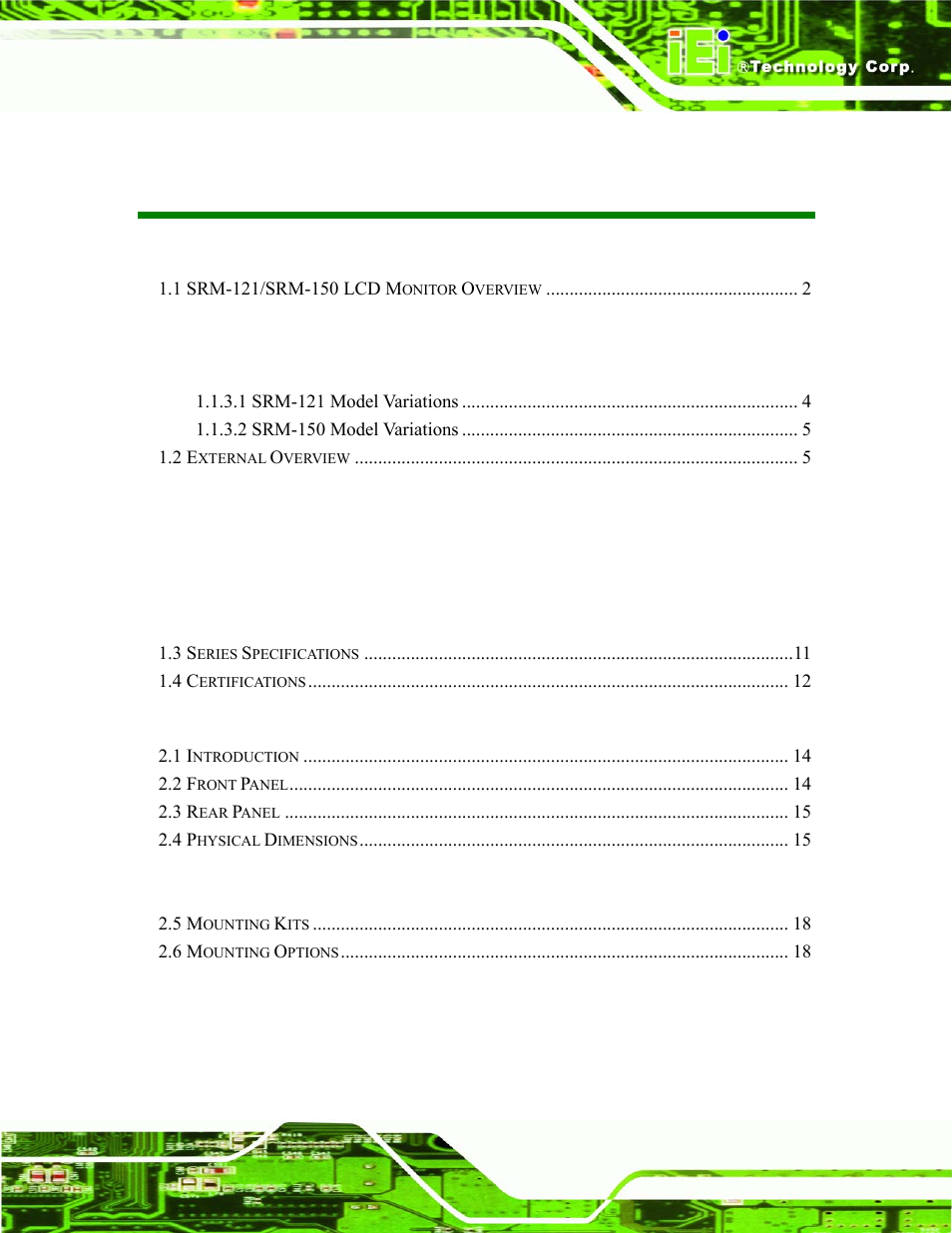 IEI Integration SRM_121_150 v1.11 User Manual | Page 7 / 120